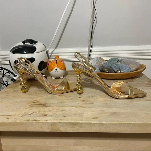 Badgley Mischka Ivette II Metallic Stiletto Sandal Size 9 - Picture 5 of 10